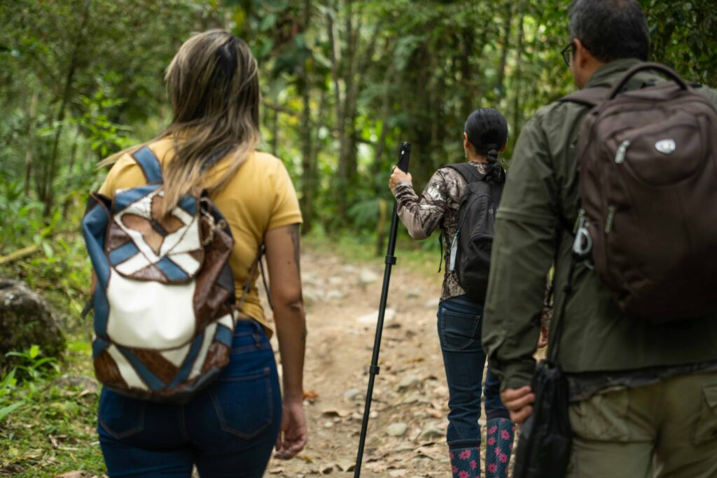 Group of people hiking on the Appalachian trail.
