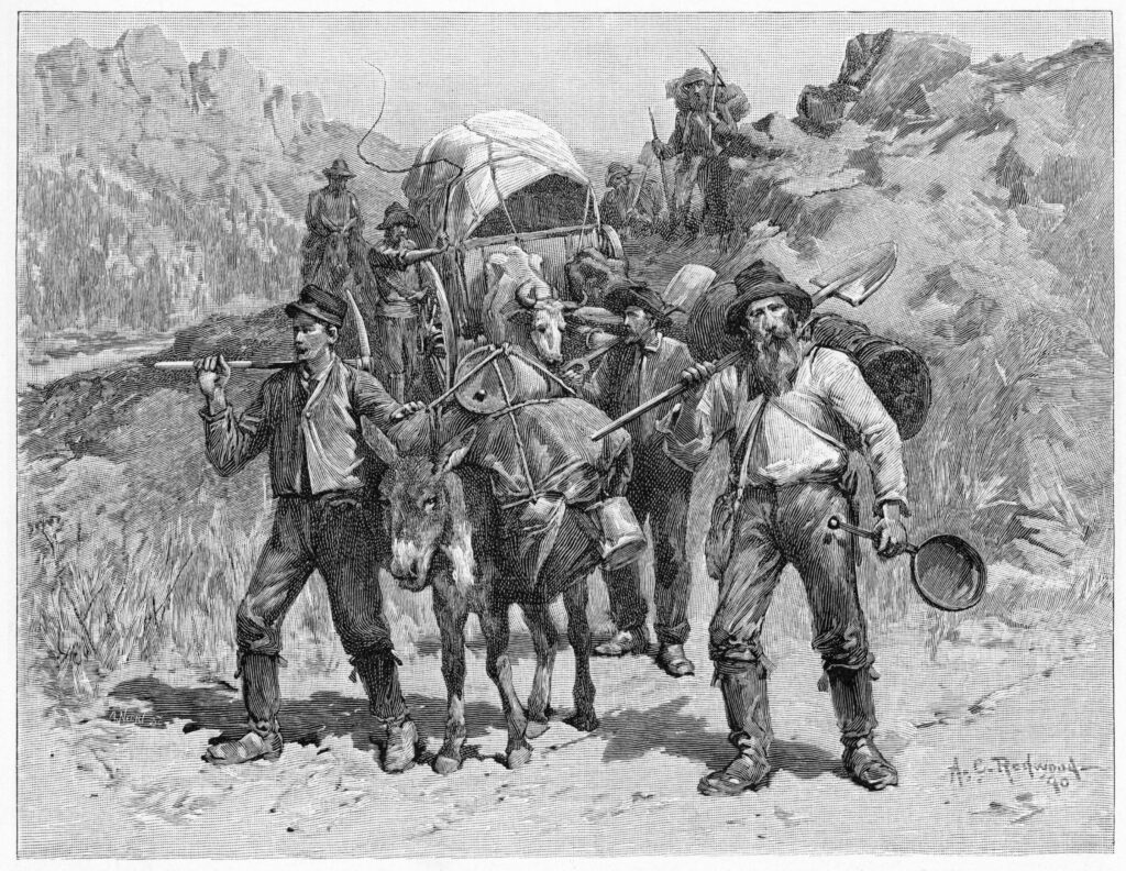 Many settlers embarked for a journey to Dahlonega during the Georgia Gold Rush
