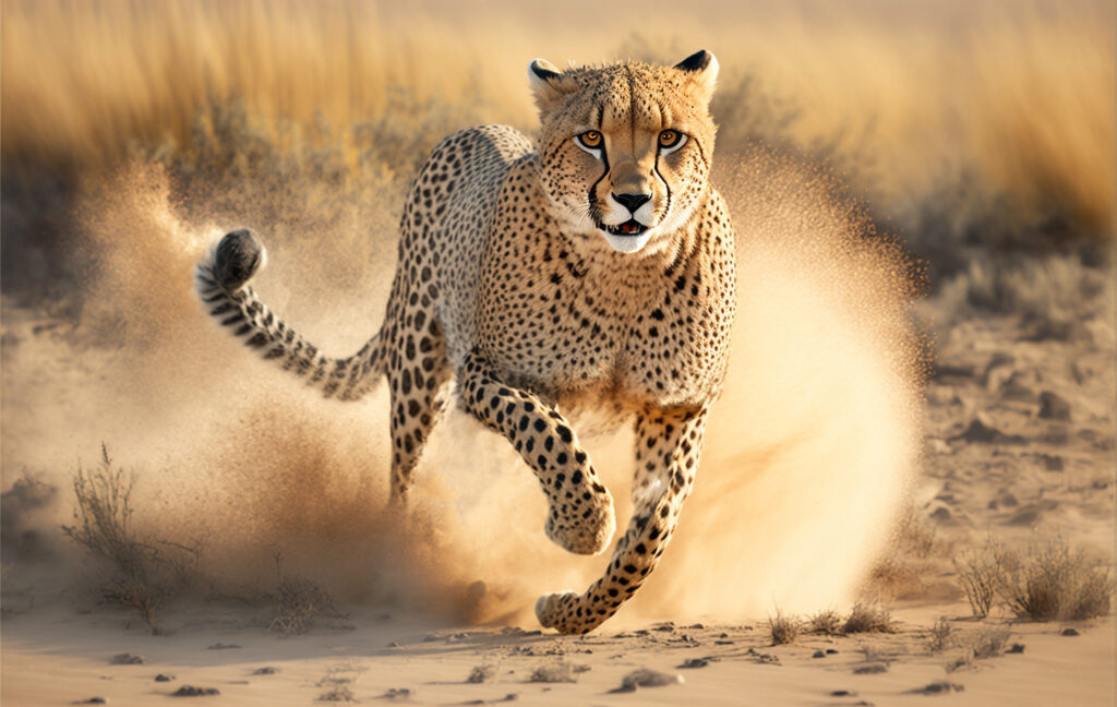 Cheetahs run throughout the Chestatee Nature Preserve.