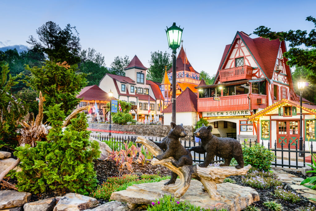 A gorgeous day at Helen's square.