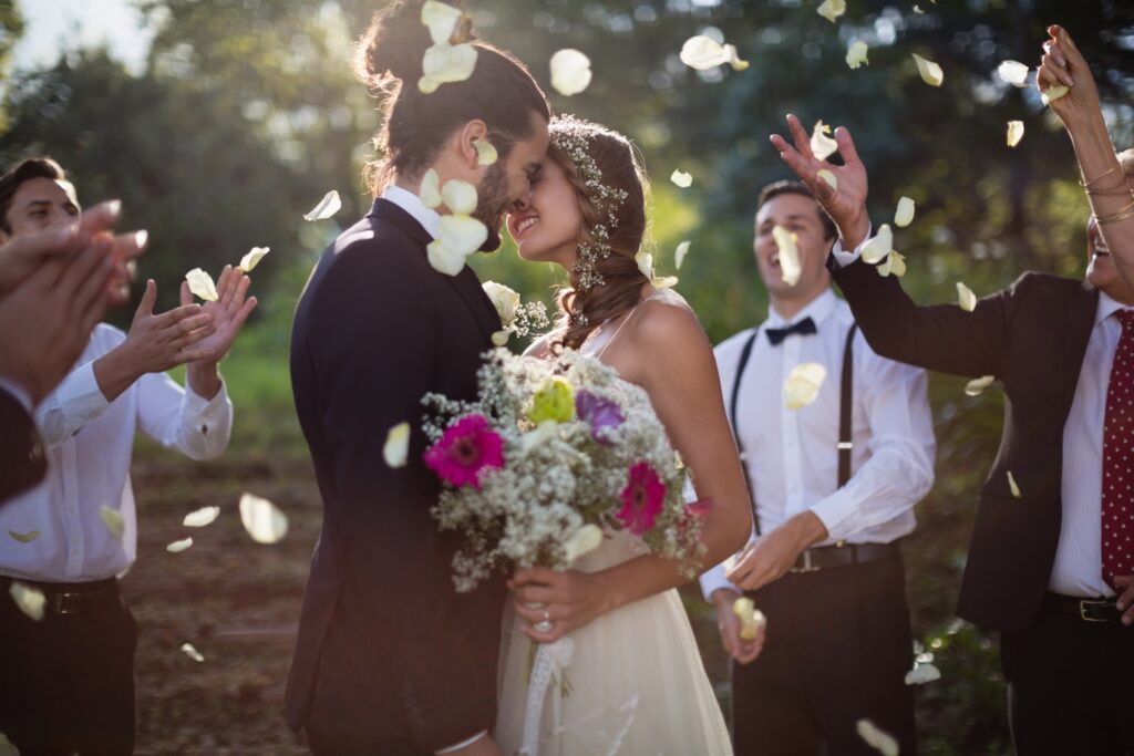 People having fun at a wedding