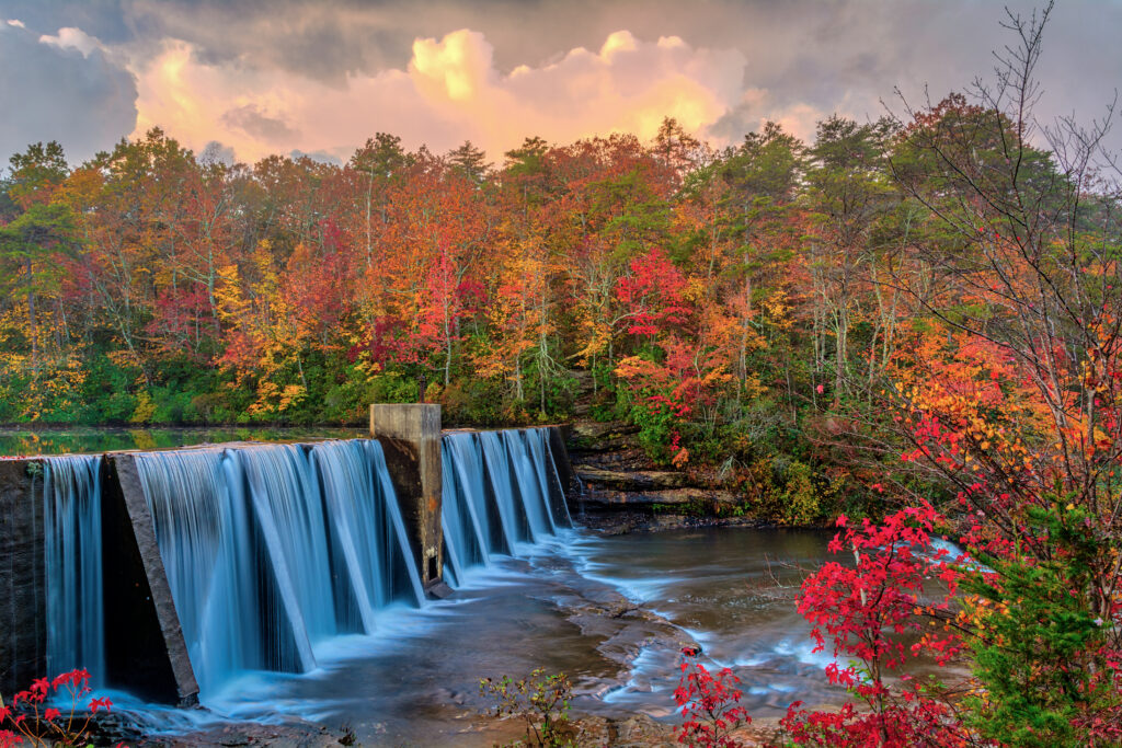 Sunrise over DeSoto Falls.